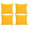 Set 4 Perne decorative patrate, 40x40 cm, pentru canapele, pline cu Puf Mania Relax, culoare galben
