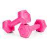 Set 2 Gantere pentru fitness sau antrenament, din cauciuc, 2x0.5 kg, culoare roz