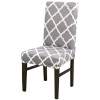 Husa scaun dining/bucatarie, din spandex, 48x48x62 culoare gri/alb