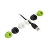 Set 6 Cleme - Organizatoare Flexibile Autoadezive pentru Cabluri, Verde/Negru/Alb