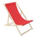 Scaun pliabil tip sezlong pentru plaja, gradina sau camping, cu cadru din lemn, 110x60 cm, 110kg, Rosu