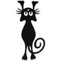 Decoratiune perete Krodesign Funny Cat, lungime 52 cm, negru FMG-KRO-1009