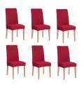 Set 6 huse pentru scaun dining/bucatarie, din spandex, culoare rosu