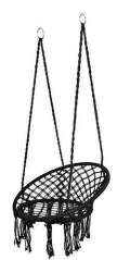 Leagan balansoar suspendat, cu franjuri, pentru casa sau gradina, inaltime 2m, 150kg, negru