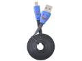 Cablu de date plat USB - Micro USB, Smiley, lungime 97cm