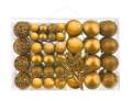 Set Globuri de Craciun cu Varf de Brad model Stea, 100 piese, auriu