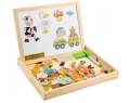 Set Tabla Magnetica Educationala cu Piese Puzzle din Lemn pentru Copii
