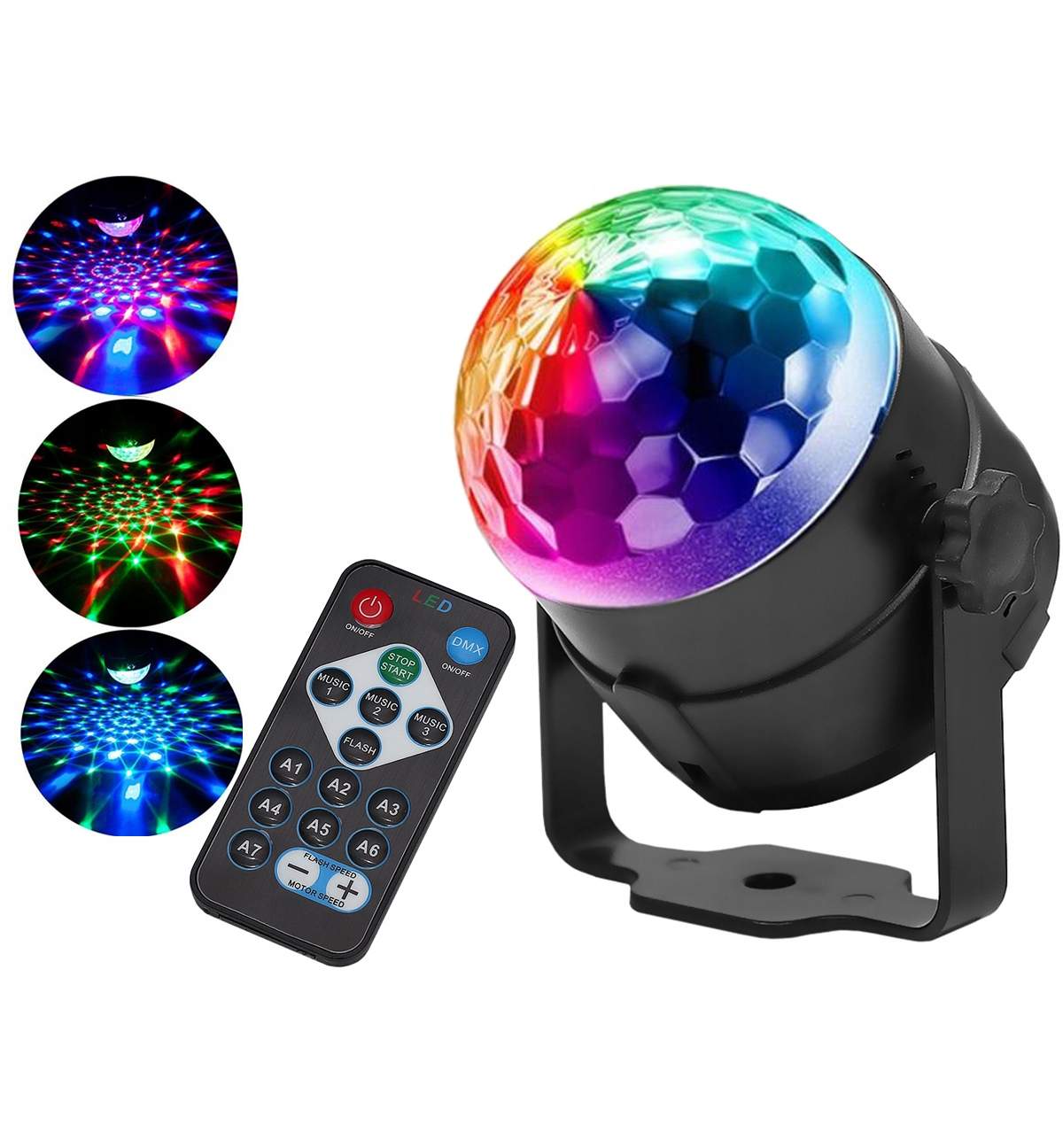 Emotion pulse Frill Proiector Laser Disco cu Senzor de Sunet, LED RGB Multicolor, 7 Combinatii  de Culori si Lumini, Telecomanda - ManiaMall