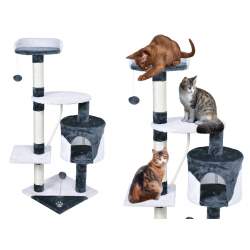 Ansamblu de joaca Olmo pentru pisici, inaltime 112cm, alb/gri antracit