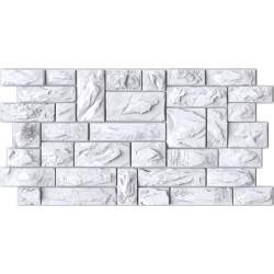 Faianta Decorativa 3D - White Stone Cut, 98 cm x 49 cm ManiaStiker