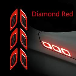 Sticker reflectorizant DIAMOND cu insertie Carbon 5D - ROSU (set 2 buc) ManiaStiker