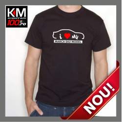 Tricou KM Personalizat I LOVE - cod:  TRICOU-KM-134 ManiaStiker