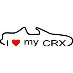 Stickere auto I love my Honda CRX v2 ManiaStiker
