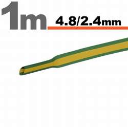 Tub termocontractibil pentru izolare ,marcare si protectie Galben-verde 4,8 / 2,4 mm, 5m Kft Auto