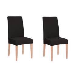 Set 2 huse pentru scaun dining/bucatarie, din spandex, culoare negru