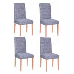 Set 4 huse scaun dining/bucatarie, din spandex, culoare albastru