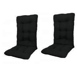 Set Perne pentru scaun de casa si gradina cu spatar, 48x48x75cm, culoare negru, 2 buc/set