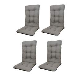 Set Perne pentru scaun de casa si gradina cu spatar, 48x48x75cm, culoare gri, 4 buc/set