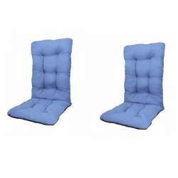 Set Perne pentru scaun de casa si gradina cu spatar, 48x48x75cm, culoare albastru, 2 buc/set