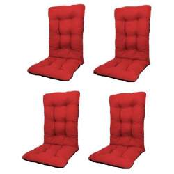 Set Perne pentru scaun de casa si gradina cu spatar, 48x48x75cm, culoare rosu, 4 buc/set