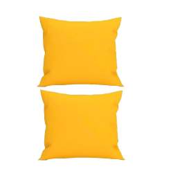 Set 2 Perne decorative patrate, 40x40 cm, pentru canapele,  pline cu Puf Mania Relax, culoare galben