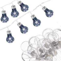 Instalatie decorativa tip bulb de Craciun LED, 30 becuri bulb cu 150 led-uri, lumina alb rece, 6m