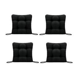 Set Perne decorative pentru scaun de bucatarie sau terasa, dimensiuni 40x40cm, culoare negru, 4 bucati
