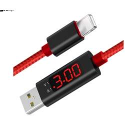 Cablu de date USB 3.0 la USB Type-C, cu afisaj Voltaj si Amperaj, lungime 1m