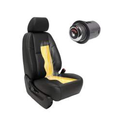 Kit incalzire pentru scaune auto sezut si spatar, din carbon, buton 6 trepte Luxury Red, pentru 1 scaun