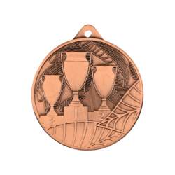 Medalie Sportiva Bronz, model 3 Cupe, pentru Locul 3, diametru 5 cm