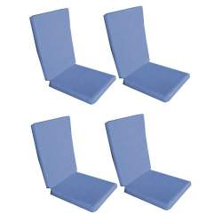 Set 4 perne decorative pentru scaun de bucatarie cu spatar, dimensiune sezut 42x40 cm, spatar 42x50 cm, culoare albastru