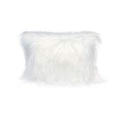 Perna decorativa pufoasa din blanita artificiala, 30x50 cm, culoare alb