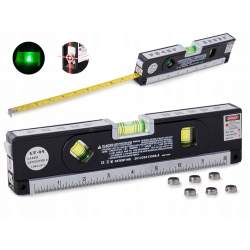 Nivela multifunctionala cu laser, ruleta 250cm si boloboc, 19x2.8x6 cm, negru