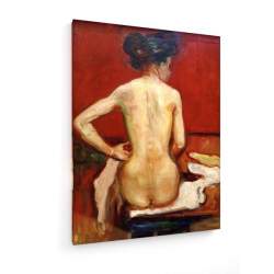 Tablou pe panza (canvas) - Edvard Munch - Back View of Sitting Female Nude with Red Backgro AEU4-KM-CANVAS-307