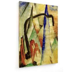 Tablou pe panza (canvas) - Franz Marc - Horses in a Landscape with Pointed Shapes AEU4-KM-CANVAS-344