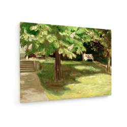 Tablou pe panza (canvas) - Max Liebermann - Garden bench under the chestnut tree - Flowerin AEU4-KM-CANVAS-98