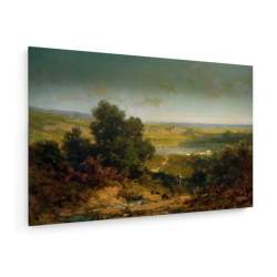 Tablou pe panza (canvas) - Spitzweg - River Landscape with Village - 1880 AEU4-KM-CANVAS-162