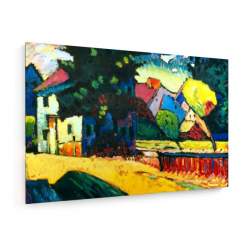 Tablou pe panza (canvas) - Wassily Kandinsky - Murnau - Landscape with green house - 1909 AEU4-KM-CANVAS-102