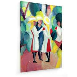 Tablou pe panza (canvas) - August Macke - Three girls with yellow straw hats I AEU4-KM-CANVAS-883