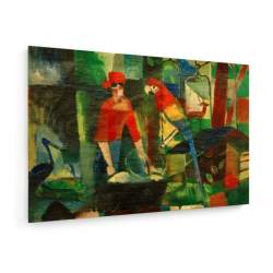 Tablou pe panza (canvas) - August Macke - Woman and parrot in landscape AEU4-KM-CANVAS-673