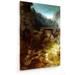 Tablou pe panza (canvas) - Carl Spitzweg - Mountain Mill & Three Figures AEU4-KM-CANVAS-802