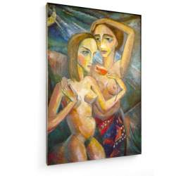 Tablou pe panza (canvas) - Dorothea Maetzel-Johannsen - Two girls with tulip AEU4-KM-CANVAS-1243