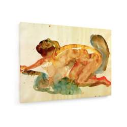 Tablou pe panza (canvas) - Edvard Munch - Kneeling Nude - Watercolour 1919 AEU4-KM-CANVAS-1519