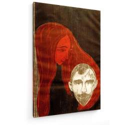Tablou pe panza (canvas) - Edvard Munch - Male Head with Woman's Hair - Woodcut 1896 AEU4-KM-CANVAS-1515