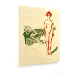 Tablou pe panza (canvas) - Edvard Munch - Murderess - Marat's Death - Lithograph ca.1906 AEU4-KM-CANVAS-1087