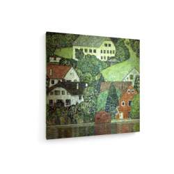 Tablou pe panza (canvas) - Gustav Klimt - Houses in Unterach on Lake Atter - 1916 AEU4-KM-CANVAS-586