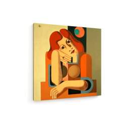 Tablou pe panza (canvas) - Heinrich Hoerle - Melancholy girl AEU4-KM-CANVAS-664