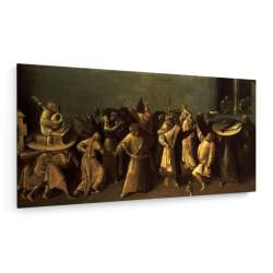 Tablou pe panza (canvas) - Hieronymus Bosch - The Fight Between Carnival and Lent AEU4-KM-CANVAS-658