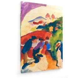 Tablou pe panza (canvas) - Macke - People strolling and city - 1913 AEU4-KM-CANVAS-1705