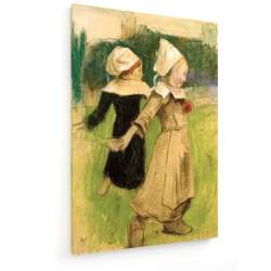 Tablou pe panza (canvas) - Paul Gauguin - Study for Breton girls at the dance AEU4-KM-CANVAS-1634